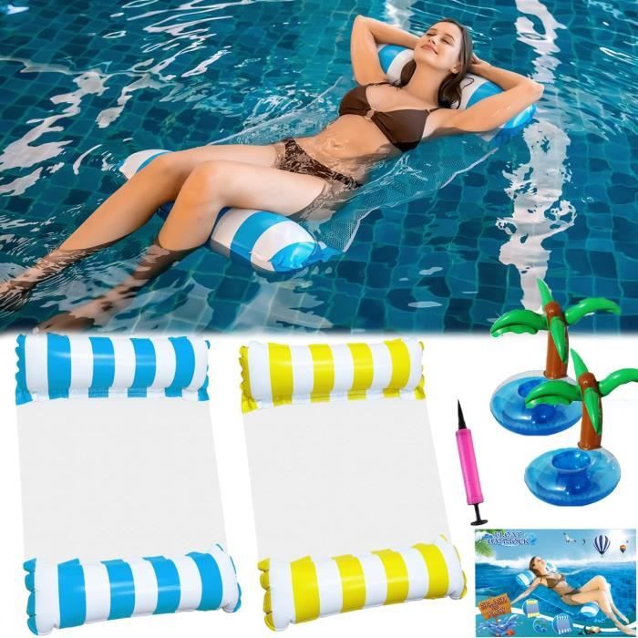 Hamac Piscine Pour Adulte 2 Pcs, Gonflable Hamac Flottant 4 -En-1