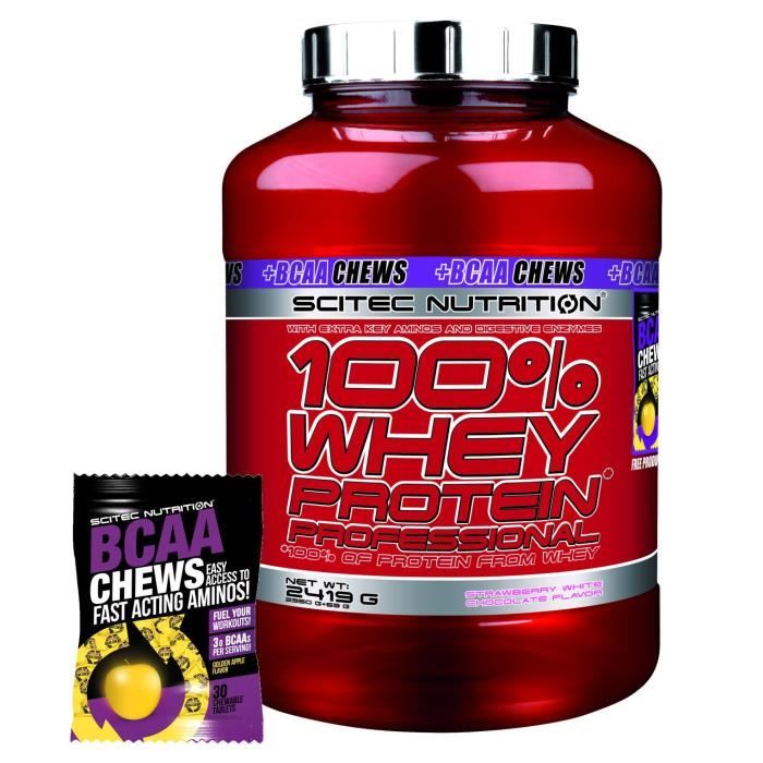 100 Whey Protein Professional 2419g FRASIE CHOCOLAT BLANC Edition BCAA