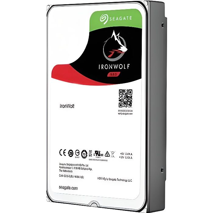 Seagate IronWolf ST10000VN0008 Disque dur 10 To interne 3.5 SATA 6Gb-s 7200 tours-min mémoire tampon : 256 Mo