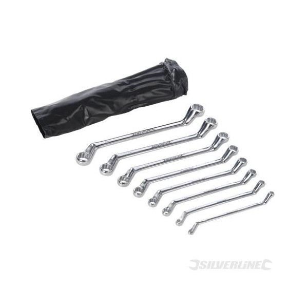 Jeu De 6 Clés à Œil Double Bi-Coudées Silverline | 6-17mm | Acier Chrome-Vanadium | Trousse Nylon