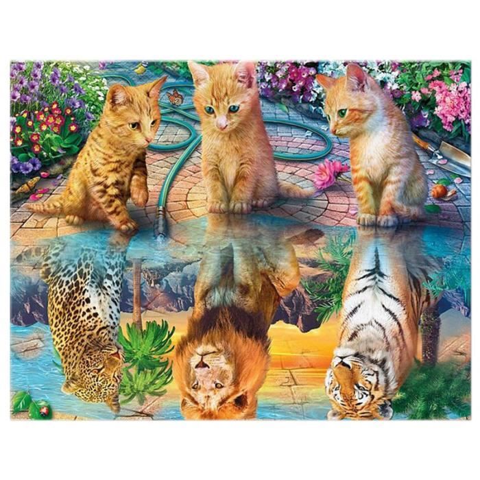5d Diamant Peinture Chat Tigre Lion Leopard Diamant Rond Broderie Paysage Diamant Mosaique Animaux Art Cdiscount Beaux Arts Et Loisirs Creatifs
