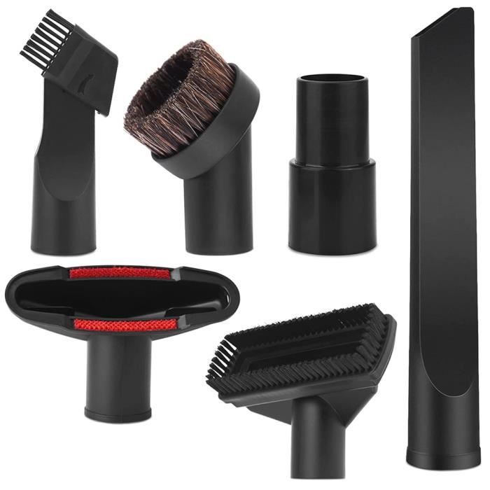 Kit De 6 Accessoires Universels Pour Aspirateur - Diamètre 32 Mm - Brosses Et Embouts - Neuf Sous Blister