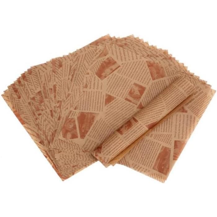 Papier Cuisson Reutilisable,100 PCS Papier Ciré Étanche à La Graisse Papier Alimentaire