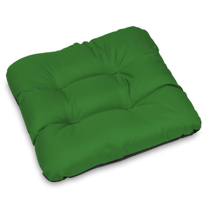 Coussin pour Chaise Siège Banc de Jardin Canapé - SUPERKISSEN24 - Lot de 4 x 45x45 cm - imperméable - Vert