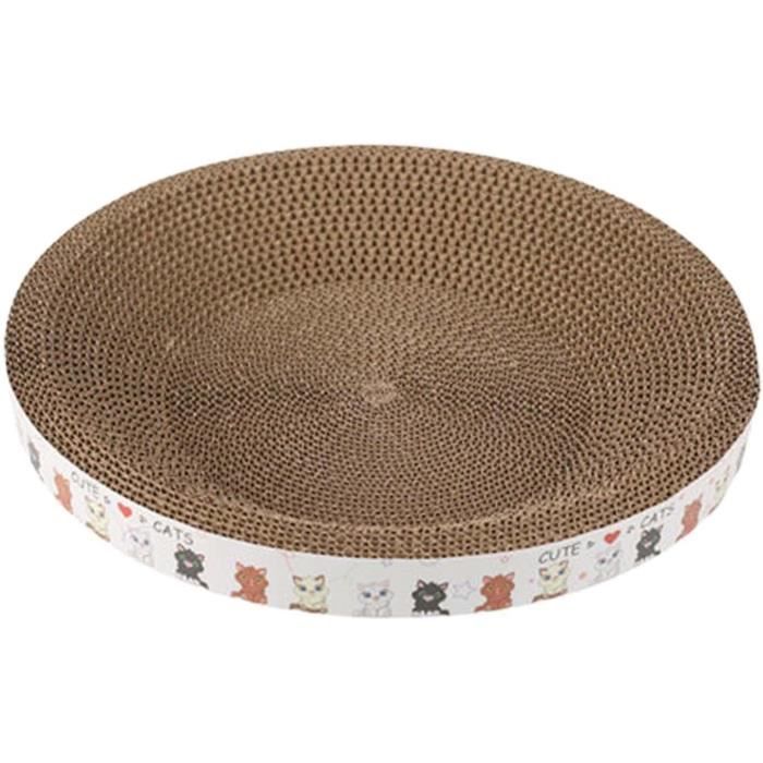 Griffoir Pour Chat Ovale En Sisal - Dimensions 60x40x8 Cm - Avec Base Antidérapante - Pour Griffes Et Repos