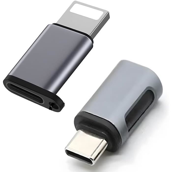 Lot De 2 Adaptateurs USB-C Femelle Vers Lightning Mâle MFi - Charge Rapide & Données, Pour IPhone/iPad (Pas IPhone 15)