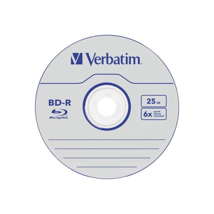 Disques BD-R VERBATIM - 25 Go - 6x - Boitier CD