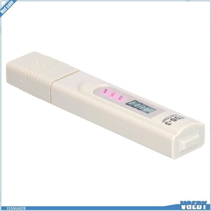 Flintronic TDS Testeur De Qualité De L'eau LCD Numérique, Filtre De Pureté De Stylo D'Essai D'eau TDS 0-9990 PPM Temp, Portable Testeur Mètre De Qualité L'Eau Stylo Température (Ne Teste PH