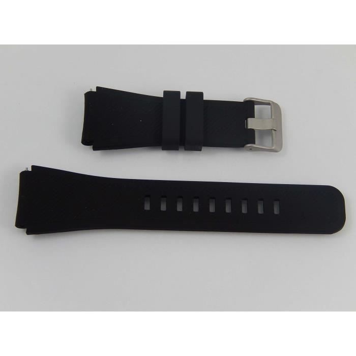 vhbw bracelet compatible avec Samsung Gear S3 Classic SM-R770, S3 Frontier SM-R760 montre connectée - 13cm + 8,3 cm silicone noir