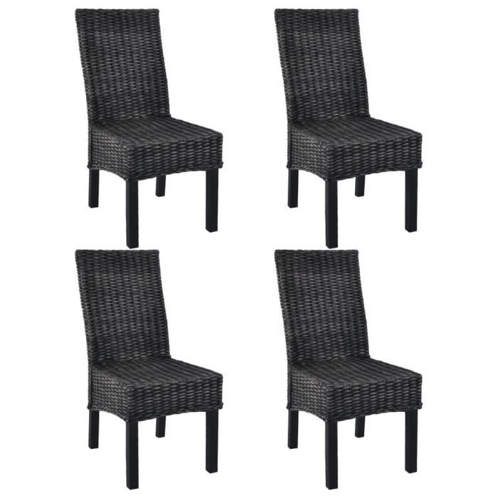 Chaise De Salle A Manger 4 Pcs Rotin Kubu Bois De Manguier