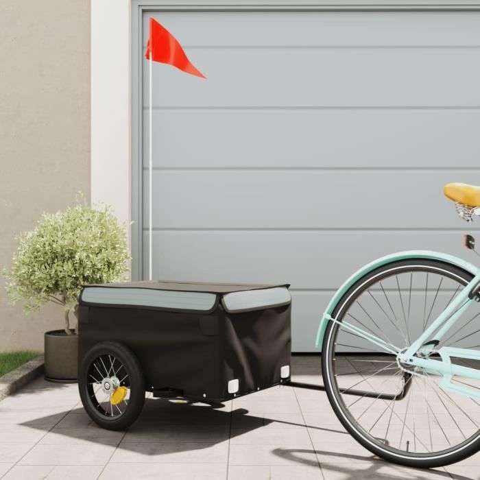 YAJ-Remorque pour vélo noir et gris 30 kg fer-YAJ94077