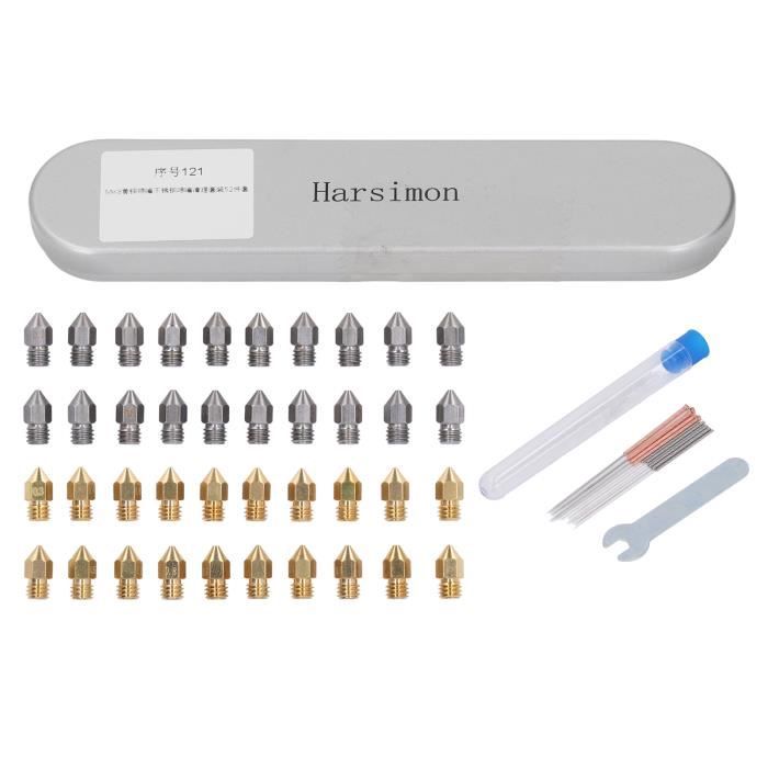 LOT BUSE MK8 1.75mm de 0.1 à 0.8 imprimante Printer 3D