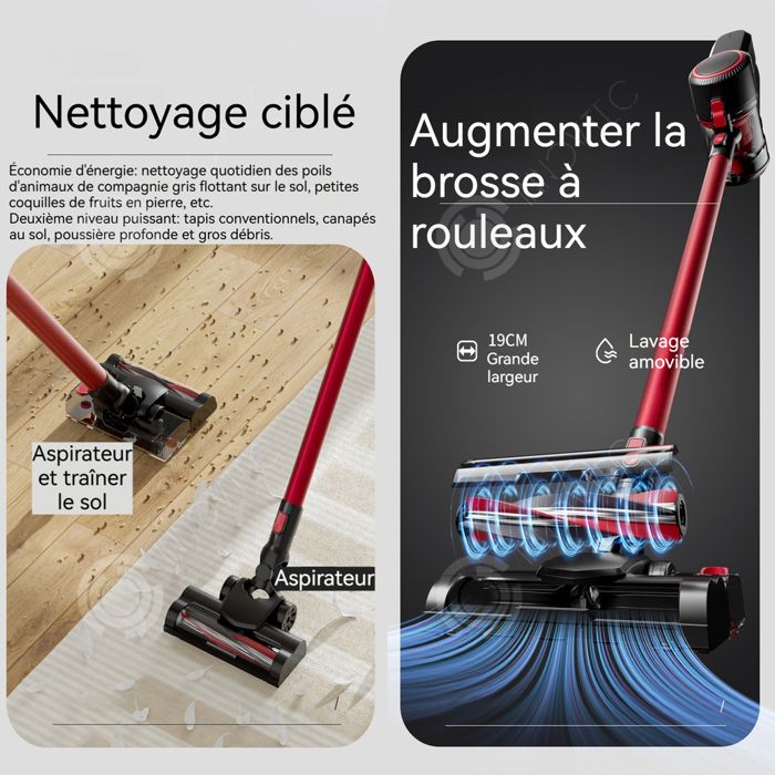 Suirviz U8 Aspirateur Balai sans Fil, Puissant 40Kpa avec 35 Min d'Aut... pas cher Suirviz U8 Aspirateur Balai sans Fil, Puissant 40Kpa avec 35 Min d'Aut... pas cher