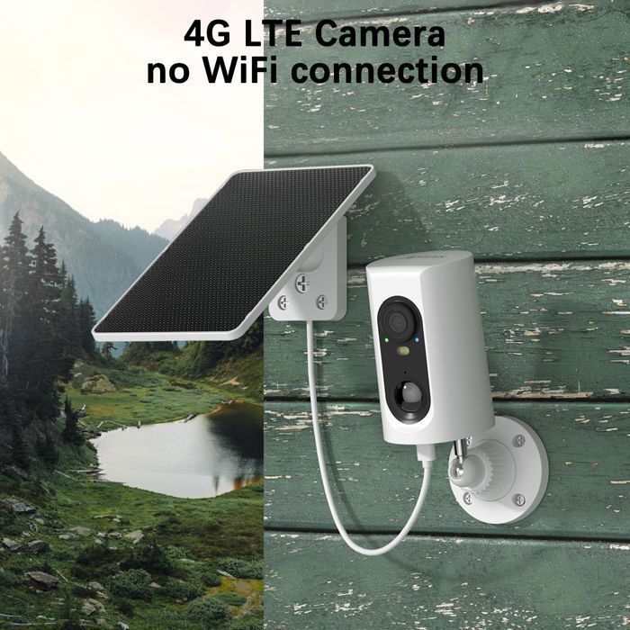 IHOXTX 2 Kit Caera Surveillance WiFi Avec Panneau Solaire, Caera Surveillance WiFi Exterieure
