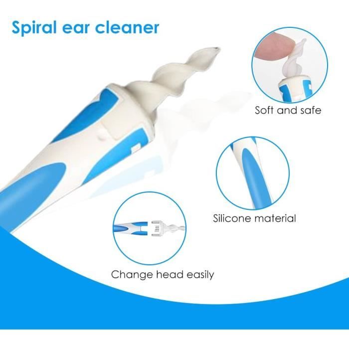 Nettoyeur D'oreilles En Spirale Réutilisable - Embout Silicone Souple 360°, Lavable, Pour Adultes Et Enfants, élimination Du Cérumen En Douceur