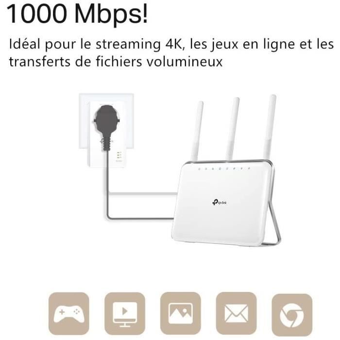 CPL WiFi 300 Mbps + CPL 1000 Mbps - Mercusys MP510 KIT - Prise CPL Fibre  avec 1 Port Gigabit - Boitier CPL Kit de 2 - Cdiscount Informatique