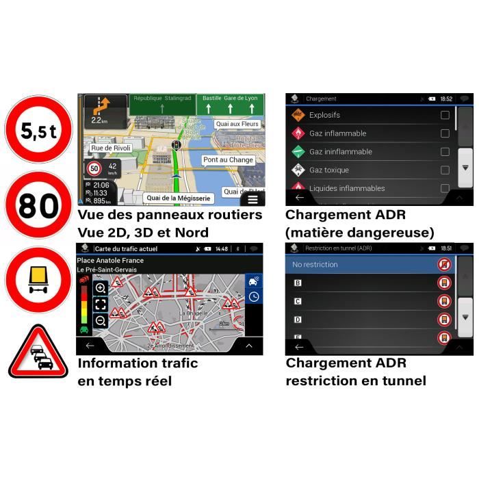 GPS Poids Lourd 7 Pouces NaviPro Active pour Camion, Bus, Camping Car,  Support Magnétique, Europe + Maroc + Mise a jour A Vie - Cdiscount Auto