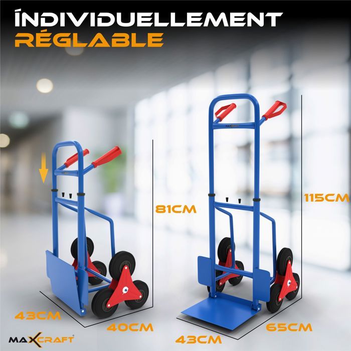 Diable Pliable 150kg - Acier Et Aluminium, Roues Caoutchouc Increvables, Plateau Antidérapant 35x29cm