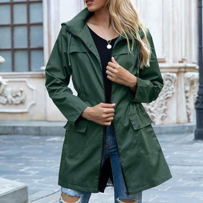 Veste De Pluie Femme Légère Imperméable - Coupe-vent, Pliable, Avec Poches, Pour Running, Randonnée