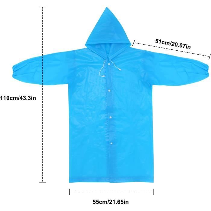 Poncho De Pluie Imperméable Pour Enfant - Réutilisable En EVA - Avec Capuche Et Espace Pour Sac à Dos - Sécurité Réfléchissante