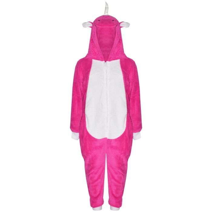 Pyjama Licorne A2Z en Toison pour Enfants Rose Cerise Filles