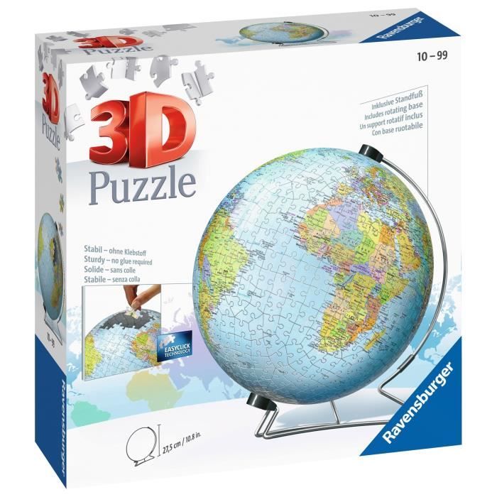 Puzzle 3D Globe 540 pieces - Ravensburger - Puzzle enfant 3D