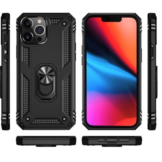 HuwaiH Coque Pour IPhone 14/13, Avec Anneau Rotatif à 360