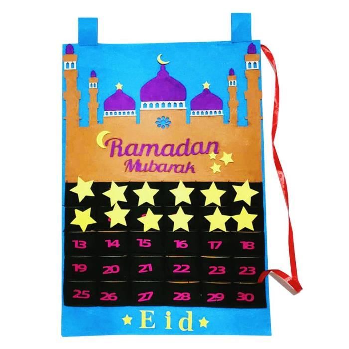 OurWarm Eid Mubarak BRICOLAGE Feutre Ramadan Calendrier avec Poche