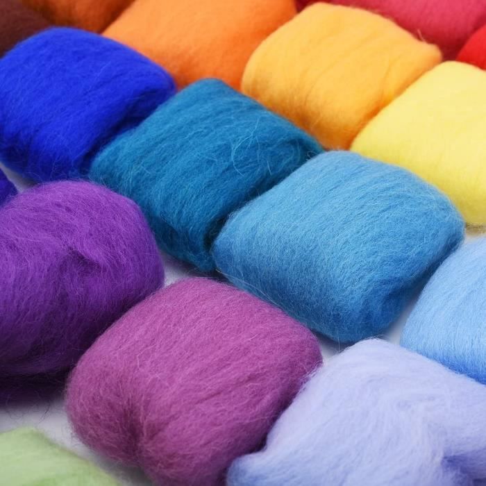 Ensemble de laine de feutre avec aiguille, 36 couleurs/ 3g Kit de base en  feutre de laine, ensemble de laine de feutre aiguilleté outils de feutre  faits à la main créatifs et