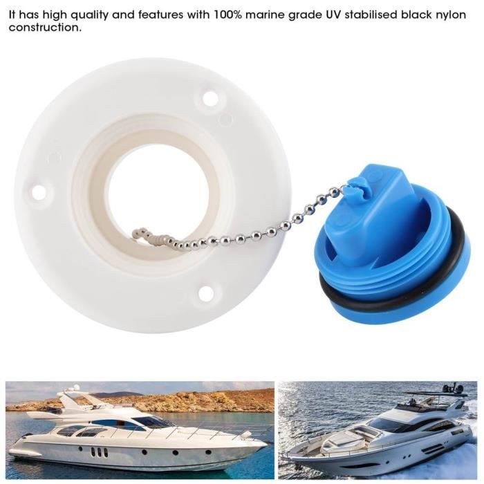 Tbest Bouchon De Vidange Universel Pour Kayak – PVC, étanche, Avec Système De Retenue (noir)