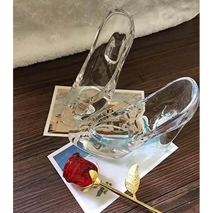 Fablcrew Chaussure de Cendrillon Verre Cristal Transparente Chaussures a Talons Hauts Pendentif Pantoufle de Verre Ornaments Cdiscount Maison