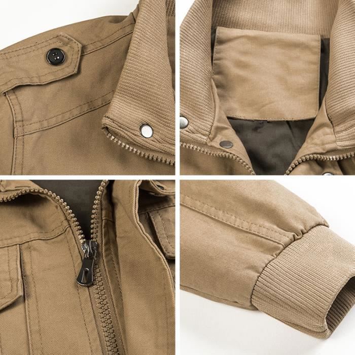 WenVen Veste Militaire Homme - Blouson Coton Léger, Style Army, Printemps/Été