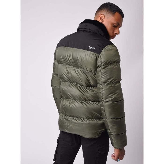 PROJECT X PARIS Doudoune bicolore col aviateur en fausse fourrure Homme Green Cdiscount Pret a Porter