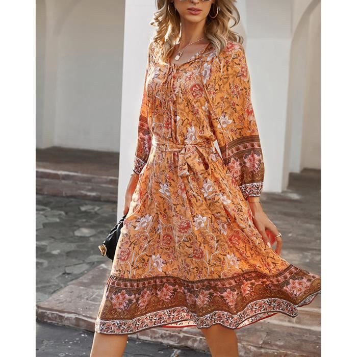 Robe midi boheme chic 2025