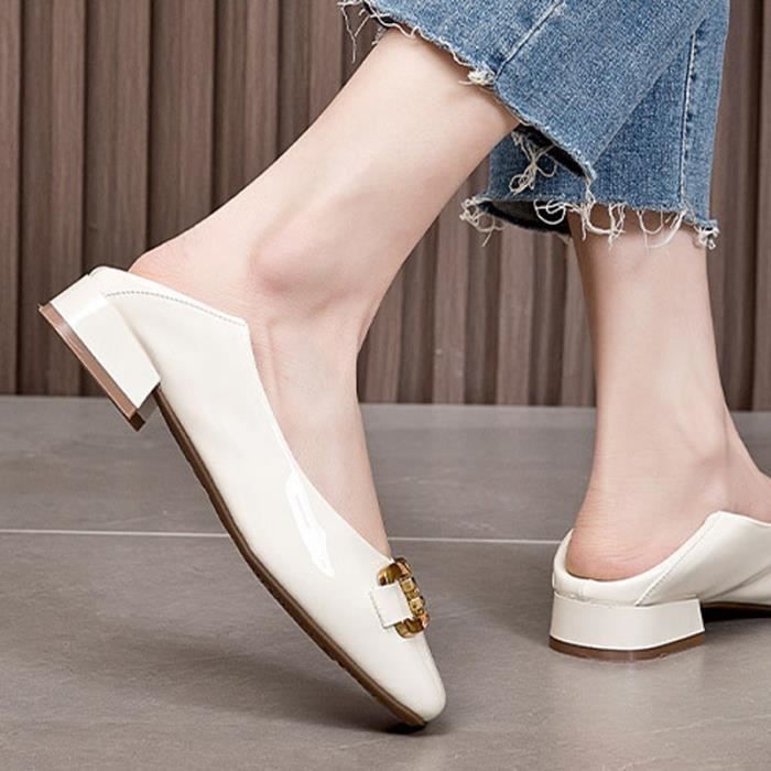 Escarpins Femme Talon Bas Bloc Chaussure De Bureau Classique