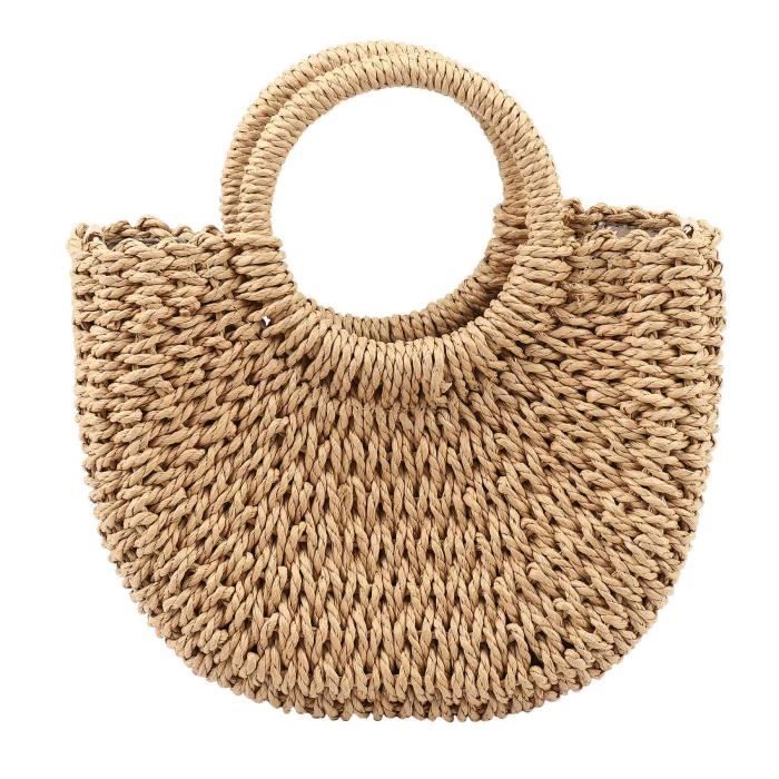 Paille Sac Tiss la Main En Rotin Tiss Vintage R tro Corde De