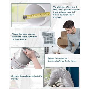 SPARES2GO Kit d'extension pour tuyau en PVC pour climatiseur (6 m, 12,5 cm