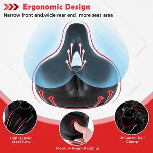 Selle Vélo Ergonomique Double Ressort + Housse Imperméable – VTT / Route / Vélo Appart