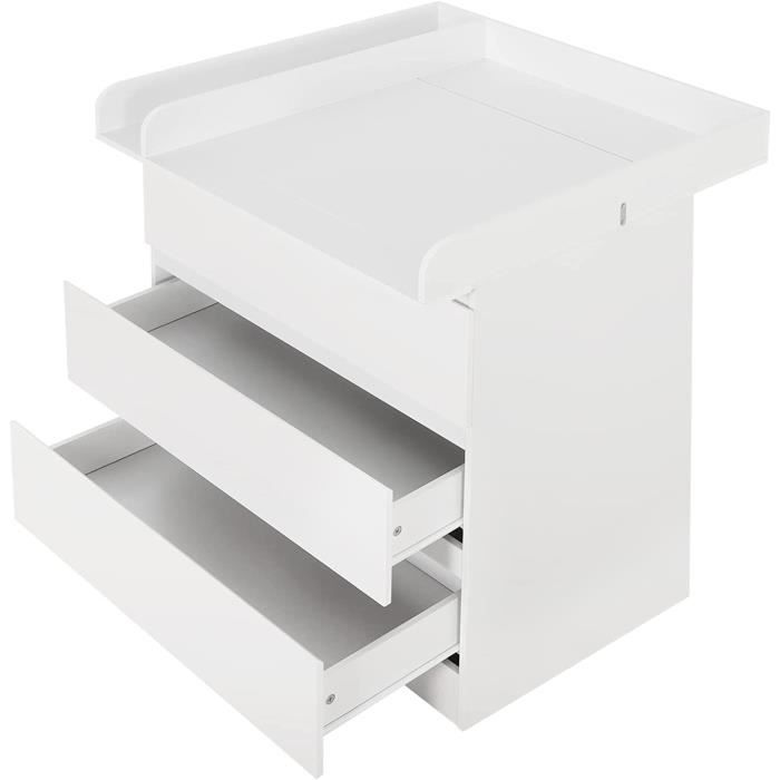 Commode langer 3 tiroirs table langer blanche plan langer - Ciel & terre