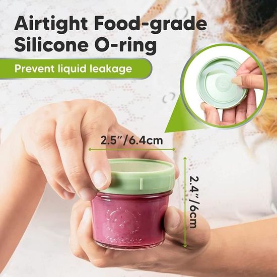 12 Petites Boîtes De Congélation 77 Ml Avec Couvercle - Hermétiques, Sans BPA, Empilables - Pour Nourriture Bébé, Collations, Sauces - Micro-ondes, Congélateur, Lave-Vaisselle