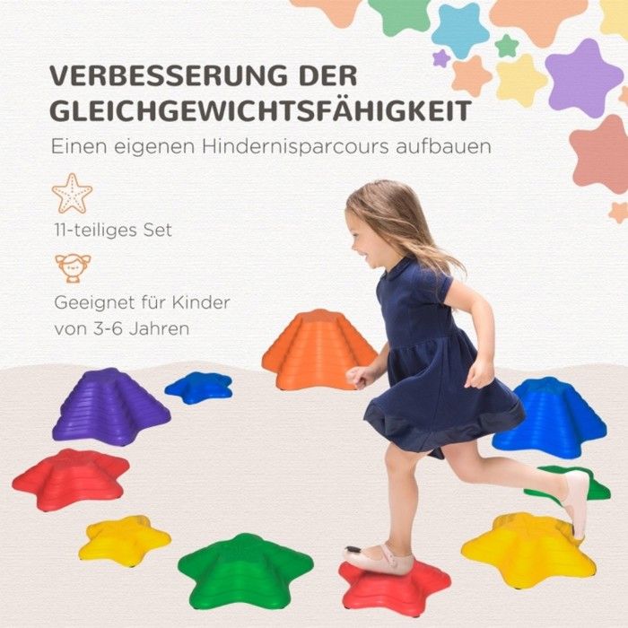 Pierres D'Équilibre Enfants 5 Pièces + Pédales – Avec Musique Et Lumière, Antidérapantes, Charge Max 70 Kg, Dès 3 Ans
