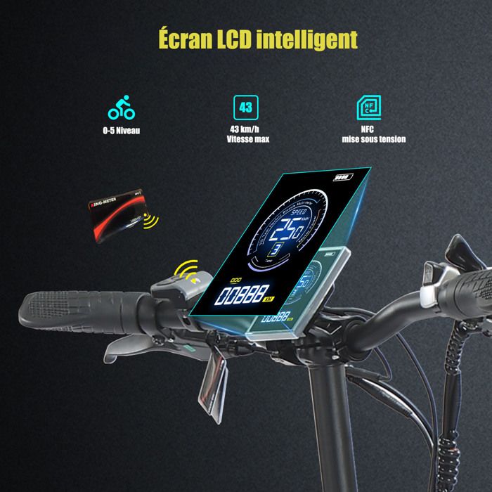 Vélo électrique SPATIAL 26″ – 250W, Batterie 13Ah 468Wh, 80 Km, 7 Vitesses Shimano, Cadre Acier, 27 Kg
