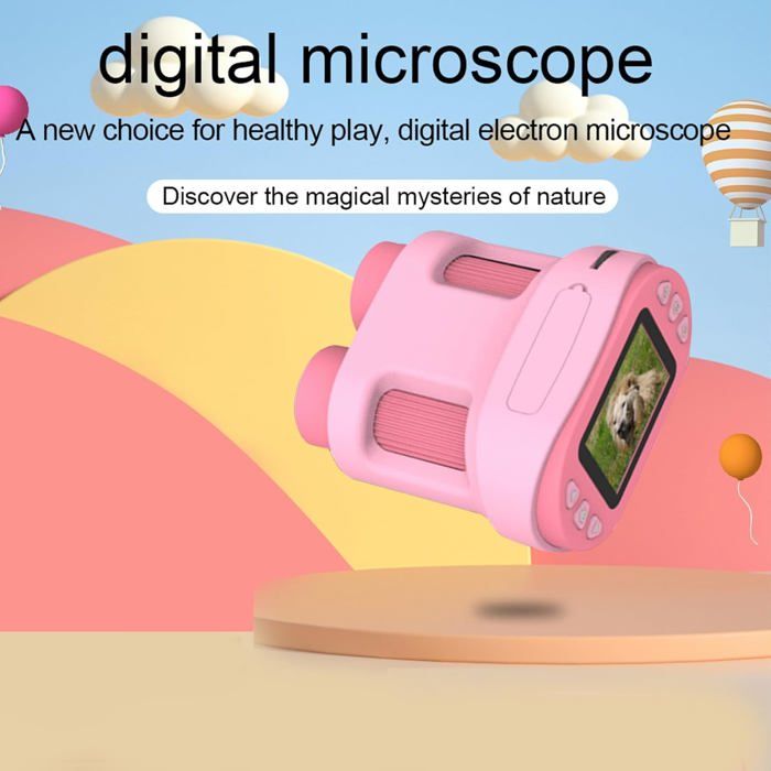 Microscope Numérique Portable Pour Enfants Avec Écran IPS 2 Pouces - Grossissement 1000x, USB Rechargeable, Cadeau Idéal 3-12 Ans