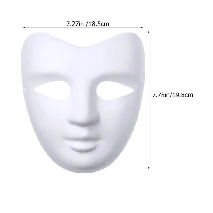 Blanc - Masques en papier bricolage pour enfants et femmes, Masque de pâte,  Jouets de jeu, Artisanat en vrac