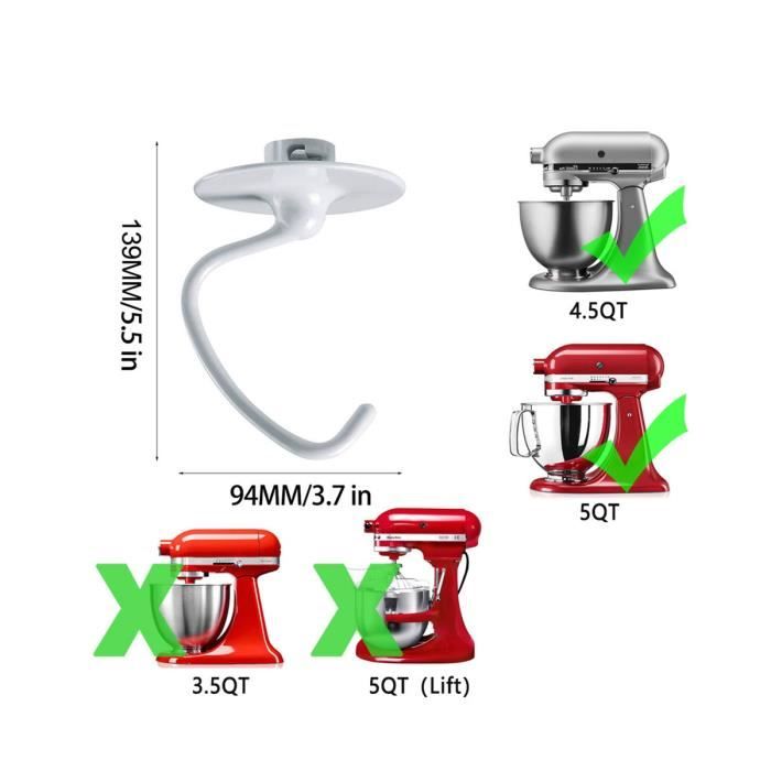 Batteur Flex Edge Pour KitchenAid 4.5-5QT - Avec Grattoirs Silicone, Ressorts Et Rondelles Inox