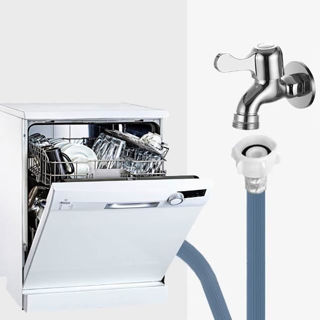 Raccord Double Y Machine à Laver/lave-vaisselle - Entrée 19-24mm - Sortie DN25 - Blanc