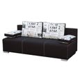 Canapé en lit convertible avec coffre de rangement - en tissu - salon & séjour - 195x90x80 cm - FAROS - Noir (Sawana 14)-0