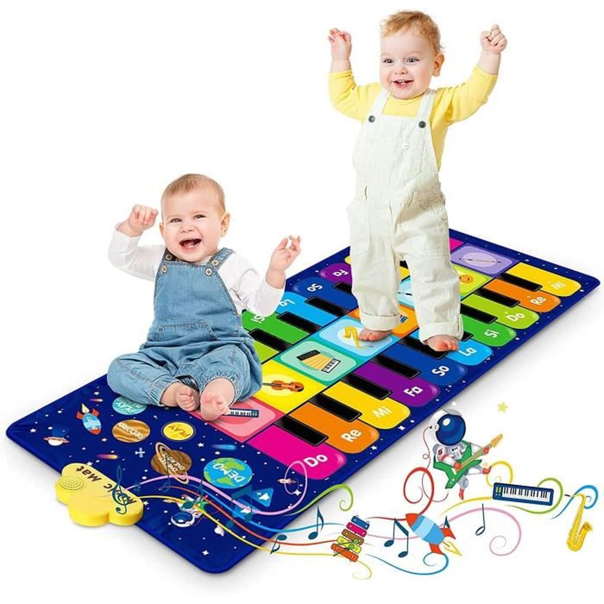 Tapis Piano Musical EXTSUD – 100x36 Cm, 10 Touches, 8 Sons D'instruments, Enregistrement/lecture – Dès 3 Ans – Cadeau éducatif