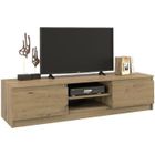 CDF TIVOLI - Meuble bas TV contemporain 40x140x36 salon/séjour 2 niches 2 portes - Rangement moderne matériel télé/audio/video/gaming