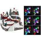 FOMAX Village de Noël lumineux avec patineur animé